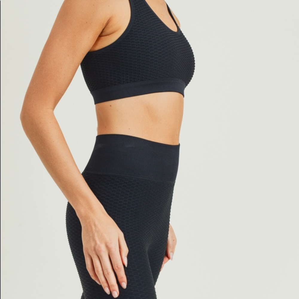 NWT💝Jacquard & Ribbed Seamless Bra & Leggings Set - Picture 4 of 8